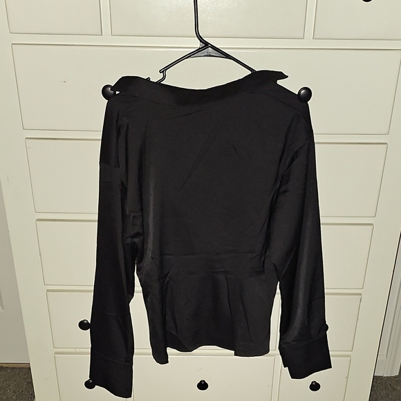 Fashion Nova Black Satin Blouse - Picture 3 of 4